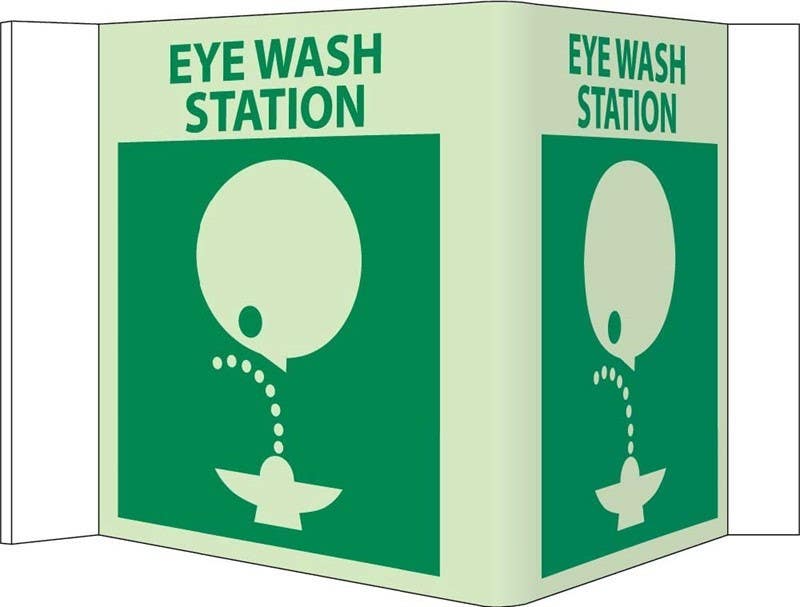 AccuformNMC PSP Glow Projection Sign, Eye Wash, Lumi-Glow Plastic