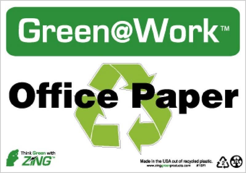 AccuformNMC GW1021 Office Paper Sign, 7" x 10", Recycle Plastic