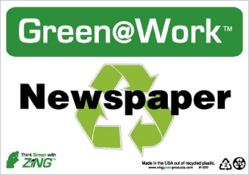 AccuformNMC GW1022 Newspaper Sign, 7" x 10", Recycle Plastic