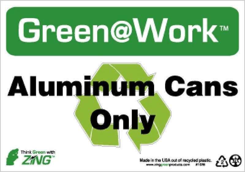 AccuformNMC MPLR Safety Signs, Aluminum Cans Only