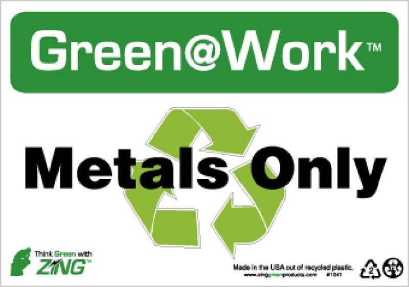 AccuformNMC MPLR Safety Sign, Recyclable Metals Only