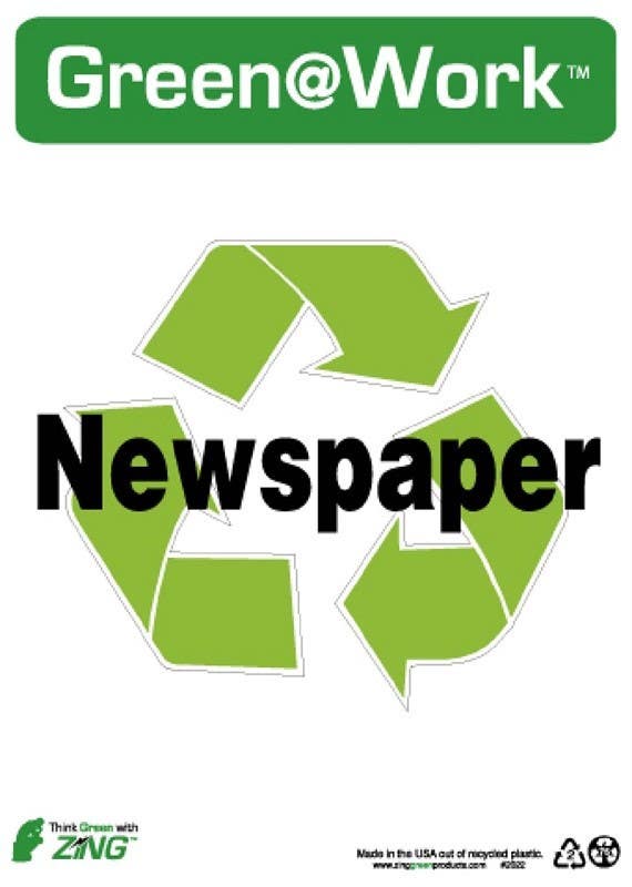 AccuformNMC GW2022 Newspaper Sign, 14" x 10", Recycle Plastic