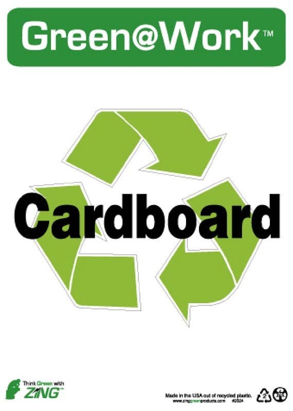 AccuformNMC GW2024 Cardboard Sign, 14" x 10", Recycle Plastic