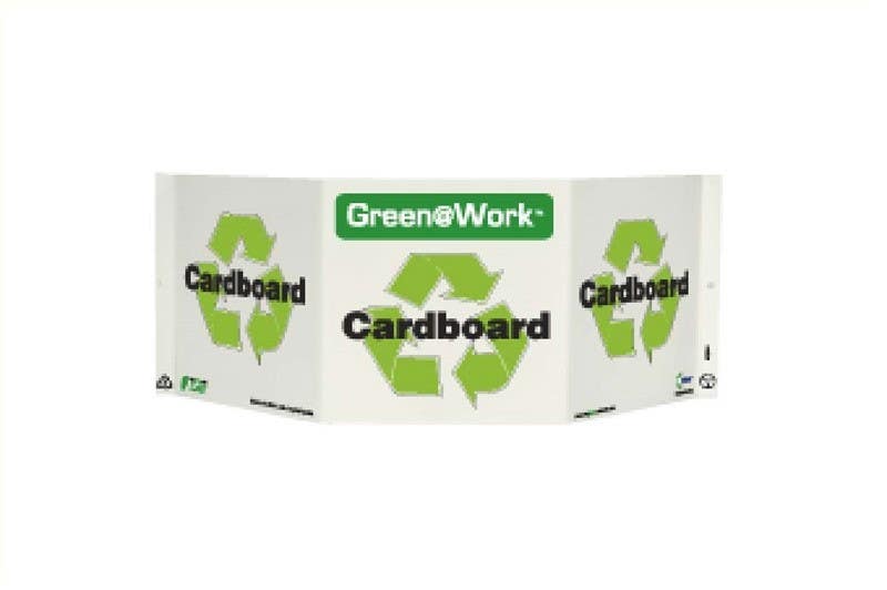 AccuformNMC GW3024 Tri-View Cardboard Sign, 7.5" x 20", Recycle Plastic