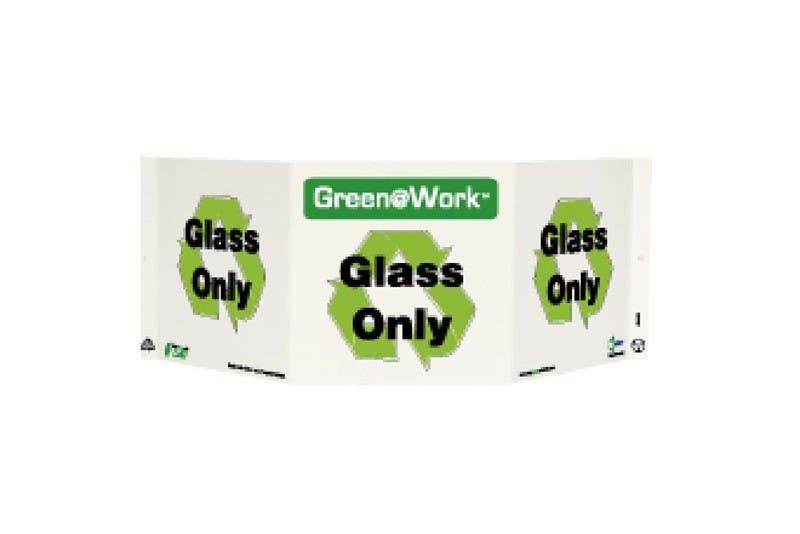 AccuformNMC GW3030 Tri-View Glass Only Sign, 7.5" x 20", Recycle Plastic