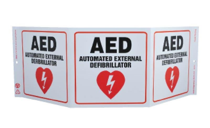 AccuformNMC PSJ/SHPSJ 180D Projection Sign, AED Automated External Defibrillator