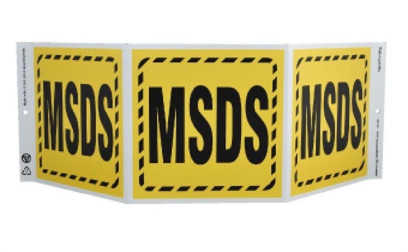 AccuformNMC GW3058 Tri-View MSDS Sign, 7.5" x 20", Recycle Plastic