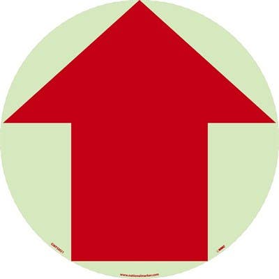 AccuformNMC GWFS Glow Walk On Floor Sign, Arrow Graphic Only, 17" Dia.