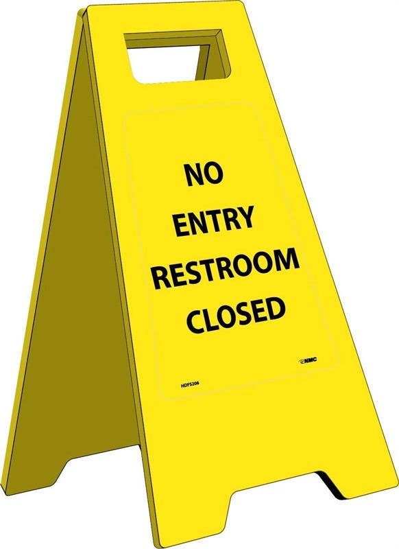 AccuformNMC PFW432 2 X Fold-Ups, No Entry/Restroom Closed, 25" x 12"