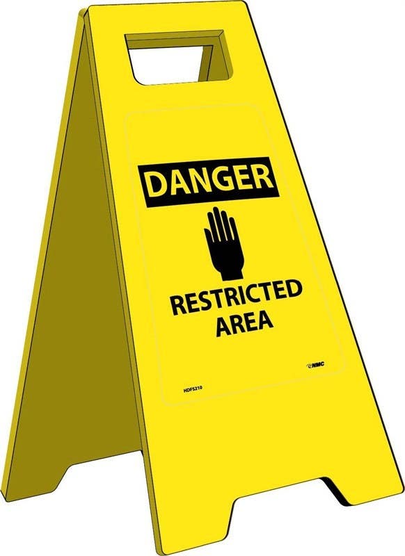 AccuformNMC HDFS210 Danger Restricted Area, Heavy Duty Floor Stand, 24.63" x 10.75"
