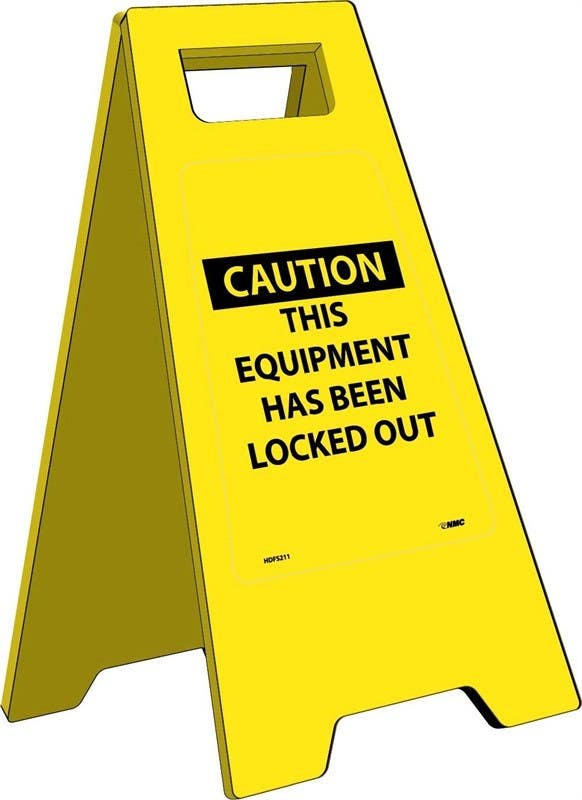 AccuformNMC HDFS211 Caution This Equipment Has Been Locked Out, Heavy Duty Floor Stand, 24.63" x 10.75"