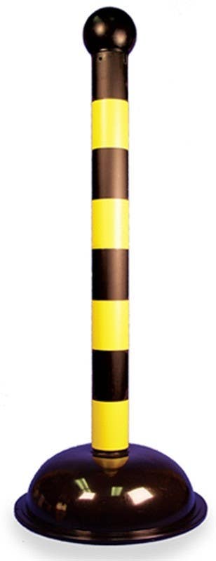 AccuformNMC HDS41BY 41" Warning Post Black/Yellow Stripe, Case Of 4