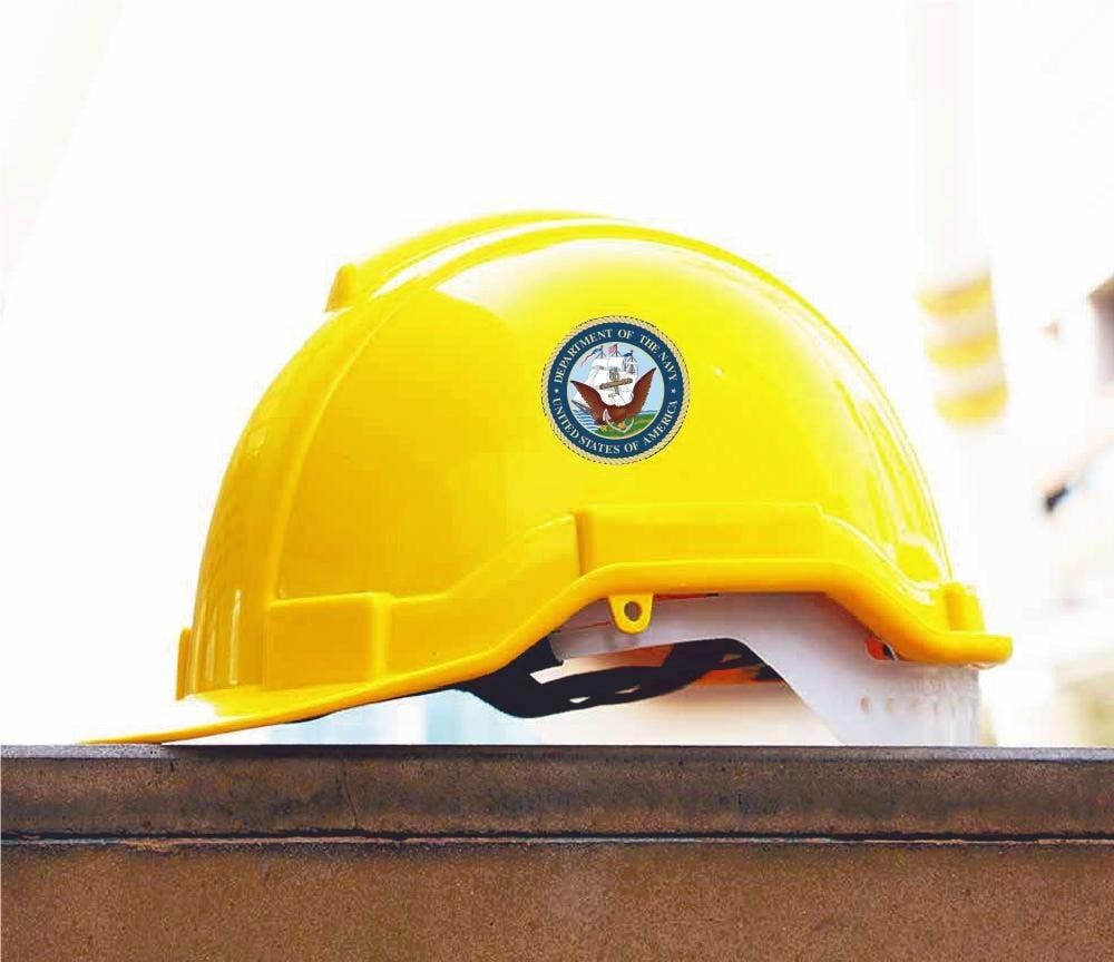 AccuformNMC HH15 Department Of The Navy Hard Hat Emblem, 2" Dia, 25/Pk