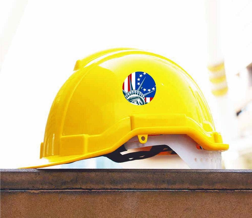 AccuformNMC HH15 Patriotic Statue Of Liberty Hard Hat Emblem, 2" Dia, 25/Pk