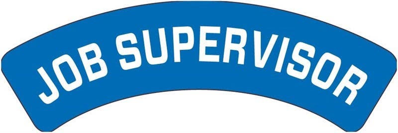 AccuformNMC HH162 Job Supervisor Hard Hat Label, 1" x 3", Adhesive Backed Vinyl, 25/Pk