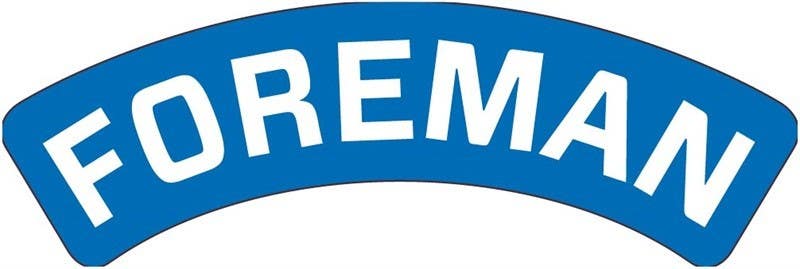 AccuformNMC LHTL380 Hard Hat Stickers, Foreman, Adhesive Vinyl, 1" x 3", 10/Pk