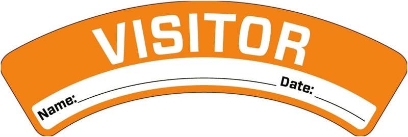 AccuformNMC HH166ORG Visitor Name Date Hard Hat Label, Orange, 1" x 3", Adhesive Backed Vinyl, 25/Pk