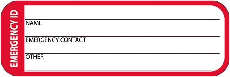 AccuformNMC LHTL250 Self Laminating Hard Hat Decal, Emergency Medical Information, 1-1/2" x 6", 5/Pk