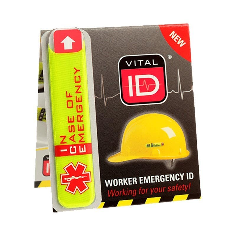 AccuformNMC LHTL674 Worker Emergency ID Hard Hat Label, In Case of Emergency, 1-1/2" x 2-1/4", 25/Pk