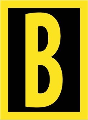 AccuformNMC HIL Reflective Self-Adhesive Letters, High Visibility, Yellow/Black