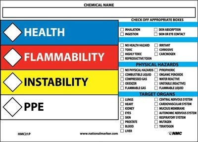 AccuformNMC HMC21P Right-To-Know Target Organ Label, 5" x 7", Adhesive Backed Vinyl