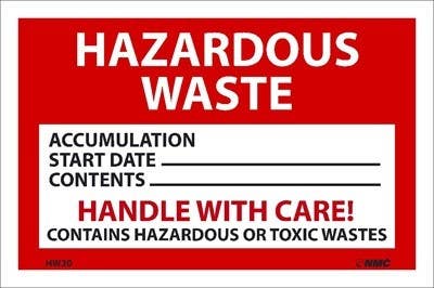 AccuformNMC HW20 Hazardous Waste Handle With Care Label, 4" H x 6" W, 500/Roll