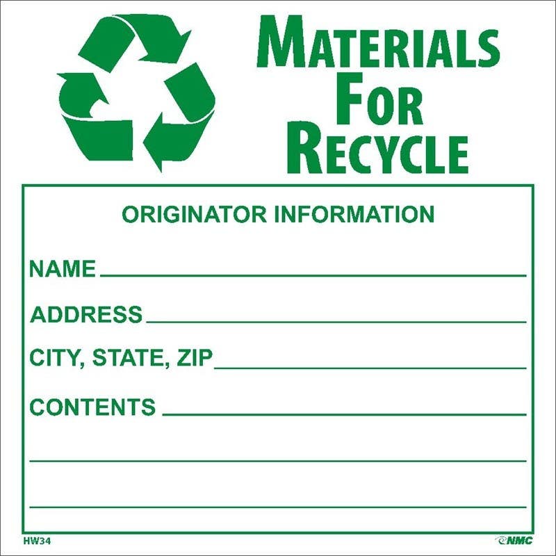 AccuformNMC HW34 Material For Recycle Label, 6" x 6", 500/Roll