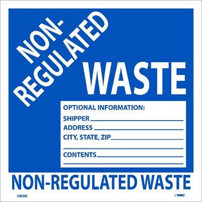 AccuformNMC HW9 Non-Regulated Waste Labels, 6" x 6", 500/Roll