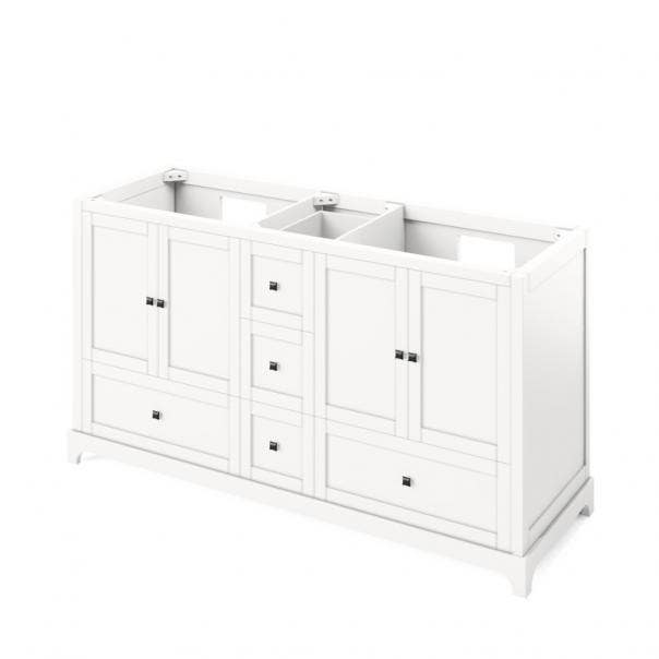 Jeffrey Alexander VKITADD60 Addington Vanity, Width-60", 2 Undermount Rectangle Bowl