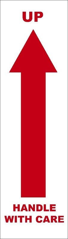 AccuformNMC IHL10AL International Shipping Label, Up Handle With Care, 7" x 2", PS Paper, 500/Roll