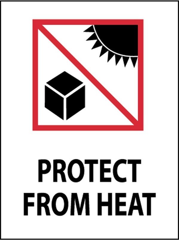AccuformNMC IHL13AL International Shipping Label, Protect From Heat, 4" x 3", PS Paper, 500/Roll