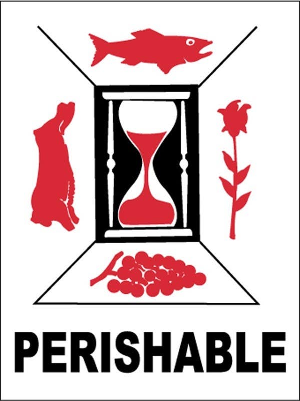 AccuformNMC IHL14AL International Shipping Label, Perishable, 4" x 3", PS Paper, 500/Roll