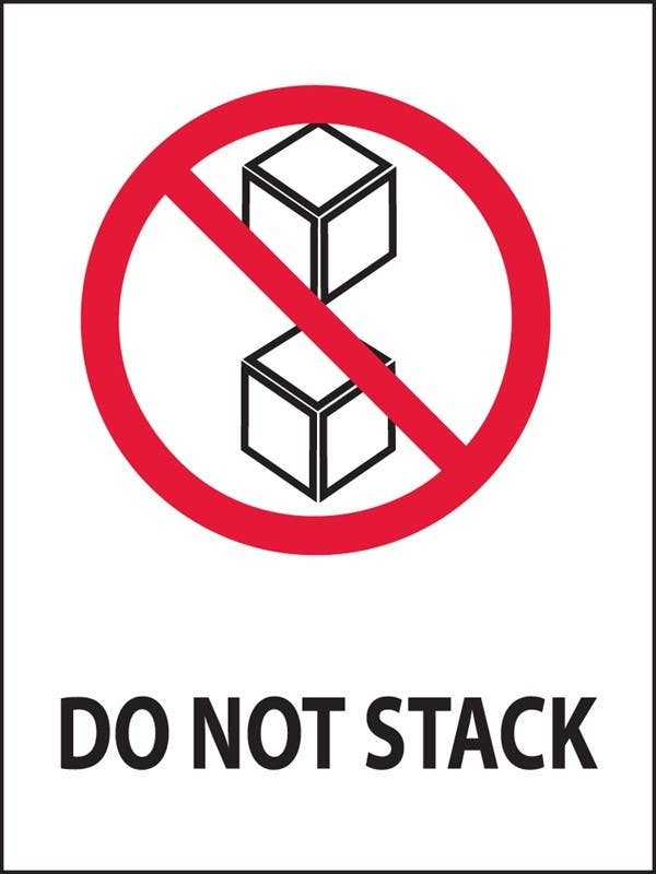 AccuformNMC MPC International Shipping Label, Do Not Stack, Adhesive Coated Paper, 500/Roll