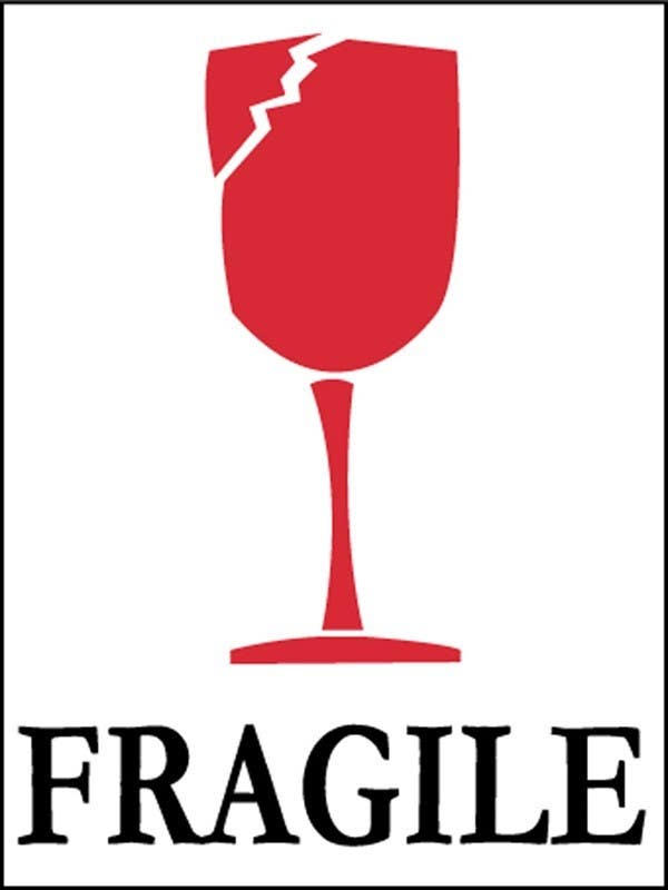 AccuformNMC MPC International Shipping Label, Fragile, Adhesive Coated Paper, 500/Roll