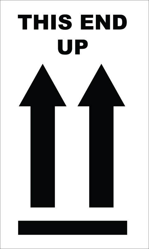 AccuformNMC MSL228 International Shipping Label, This End Up, Adhesive Coated Paper, 5" x 3", 500/Roll