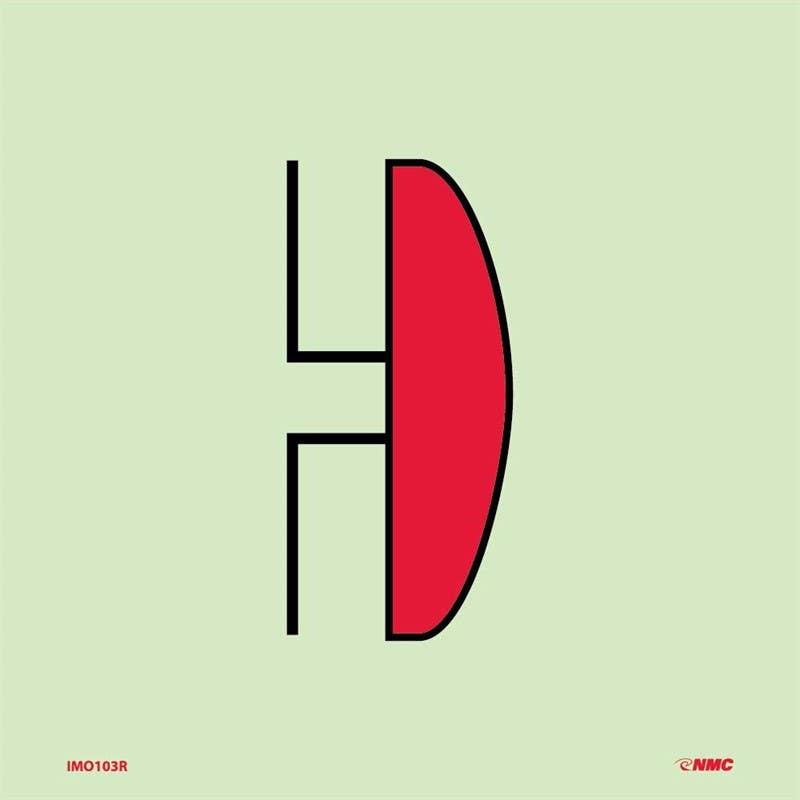 AccuformNMC IMO103P International Shore Connection Symbol, IMO Label, 6 Hour Glow Polyester, 6" x 6"