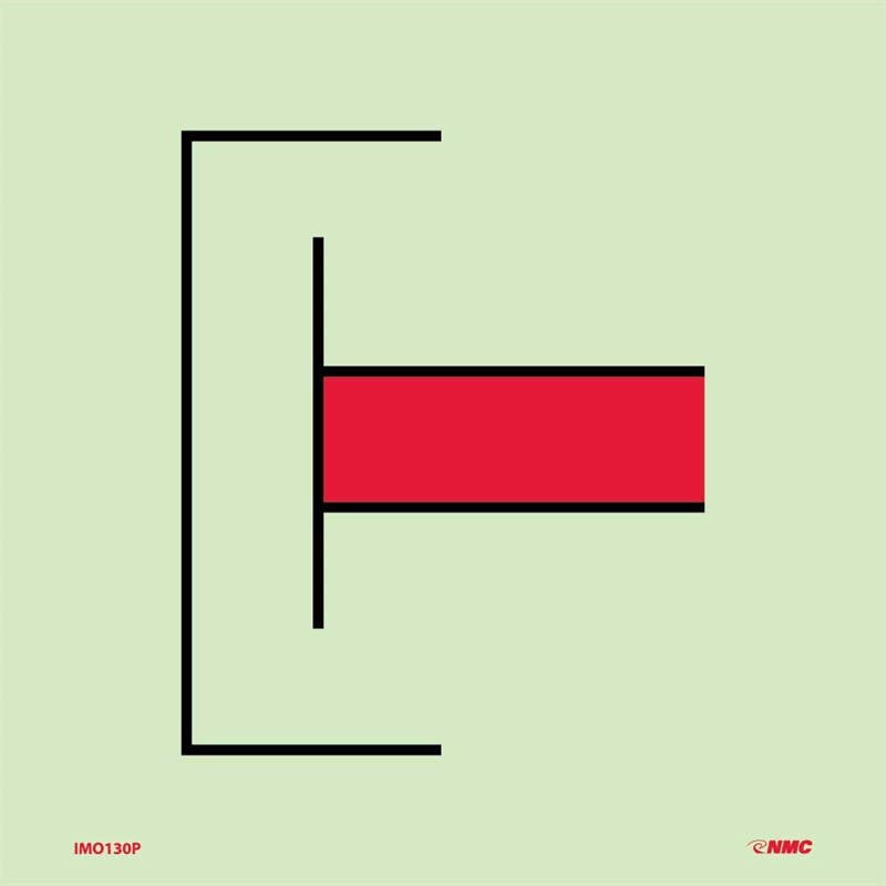 AccuformNMC IMO130R International Shore Connection Symbol, IMO Label, 6 Hour Glow Plastic, 6" x 6"