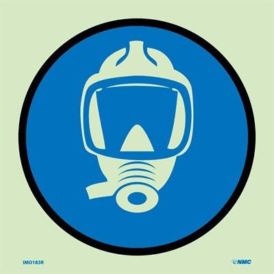 AccuformNMC IMO183 Breathing Apparatus Symbol, IMO Label, 6" x 6"