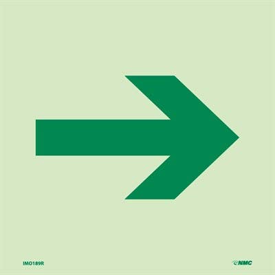 AccuformNMC IMO189 Primary Escape Symbol, IMO Label, 6" x 6"