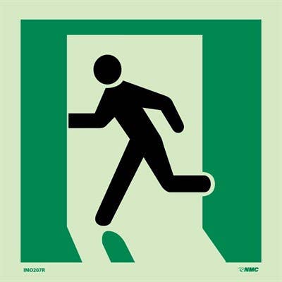 AccuformNMC MLMR151 IMO Evacuation & First Aid Sign, Exit Left, 6" x 6"