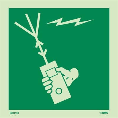 AccuformNMC IMO215 Survival Craft Portable Radio Symbol, IMO Label, 6" x 6"