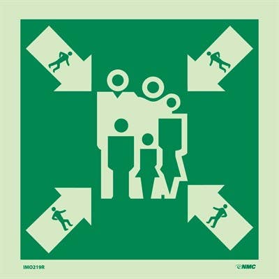 AccuformNMC IMO219 Assembly/Muster Station Symbol, IMO Label, 6" x 6"