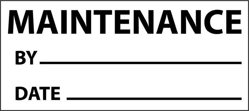 AccuformNMC INL9 Maintenance Inspection Label, Blk/Wht, 1" x 2.25", Adhesive Backed Vinyl (27 Labels)