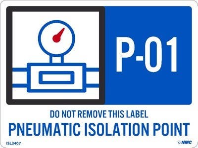 AccuformNMC ISL Energy Isolation - Pneumatic Isolation Point Label, Adhesive Backed Vinyl, 10/Pk
