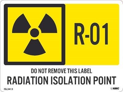 AccuformNMC ISL Energy Isolation - Radiation Isolation Point Label, Adhesive Backed Vinyl, 10/Pk