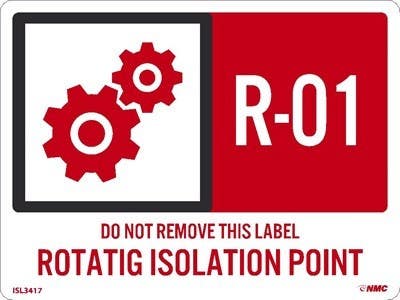 AccuformNMC ISL Energy Isolation - Rotating Isolation Point Label, Adhesive Backed Vinyl, 10/Pk