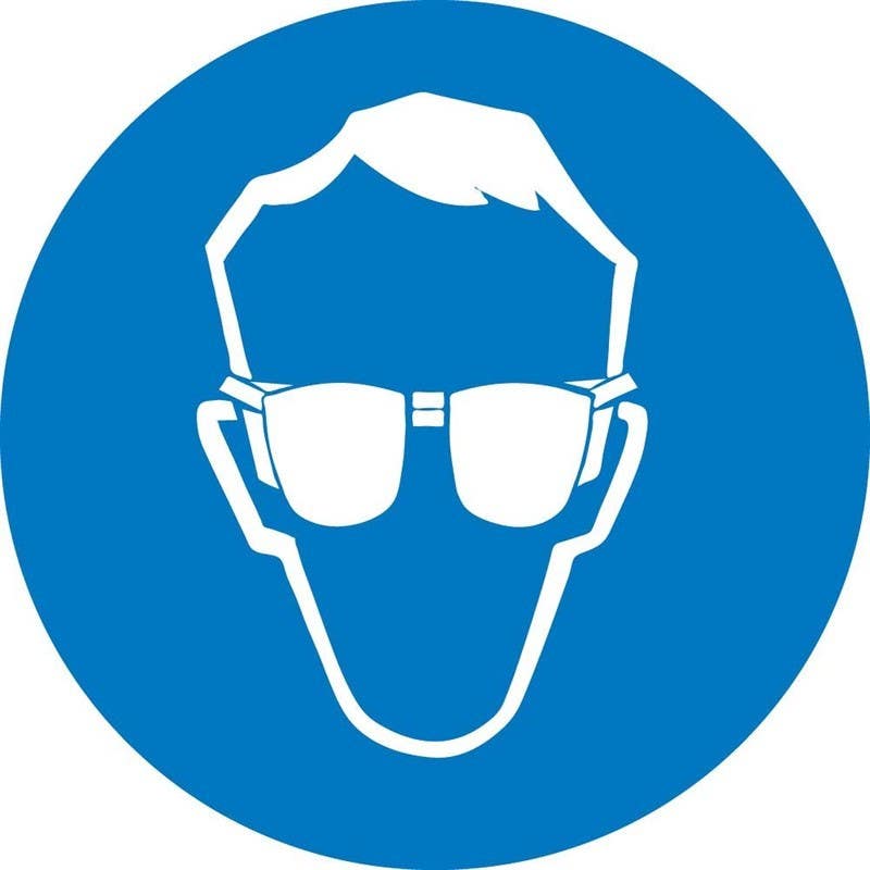 AccuformNMC LSGM ISO Safety Label, Protective Eyewear Graphic