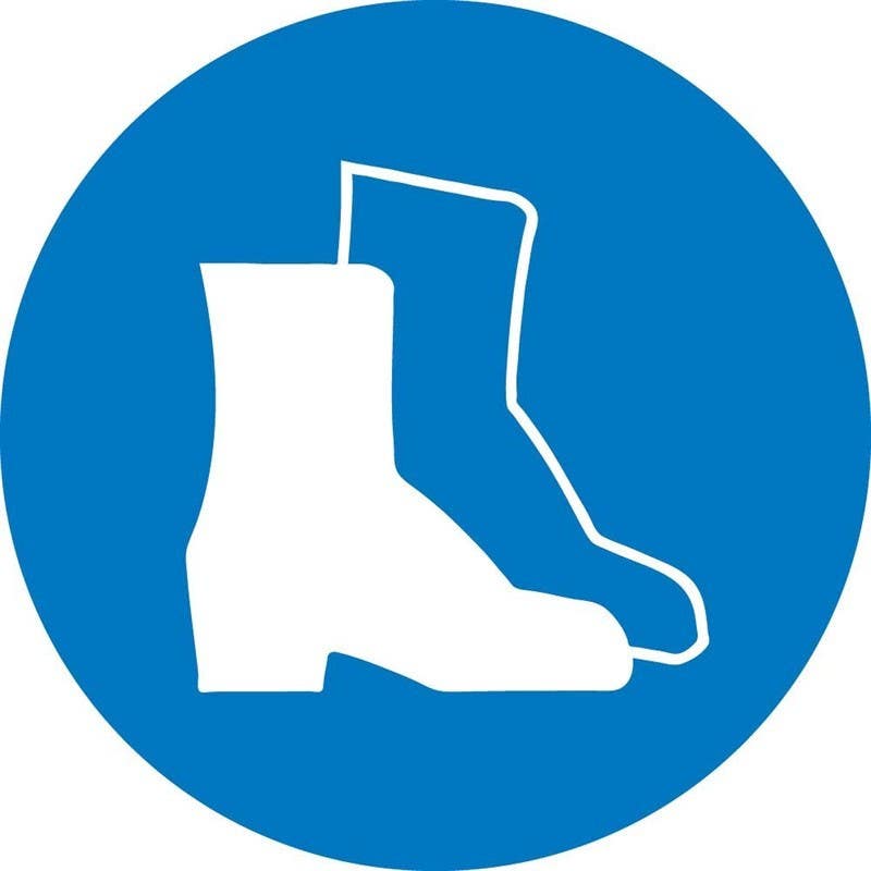 AccuformNMC ISO Wear Foot Protection ISO Label, Adhesive Backed Vinyl