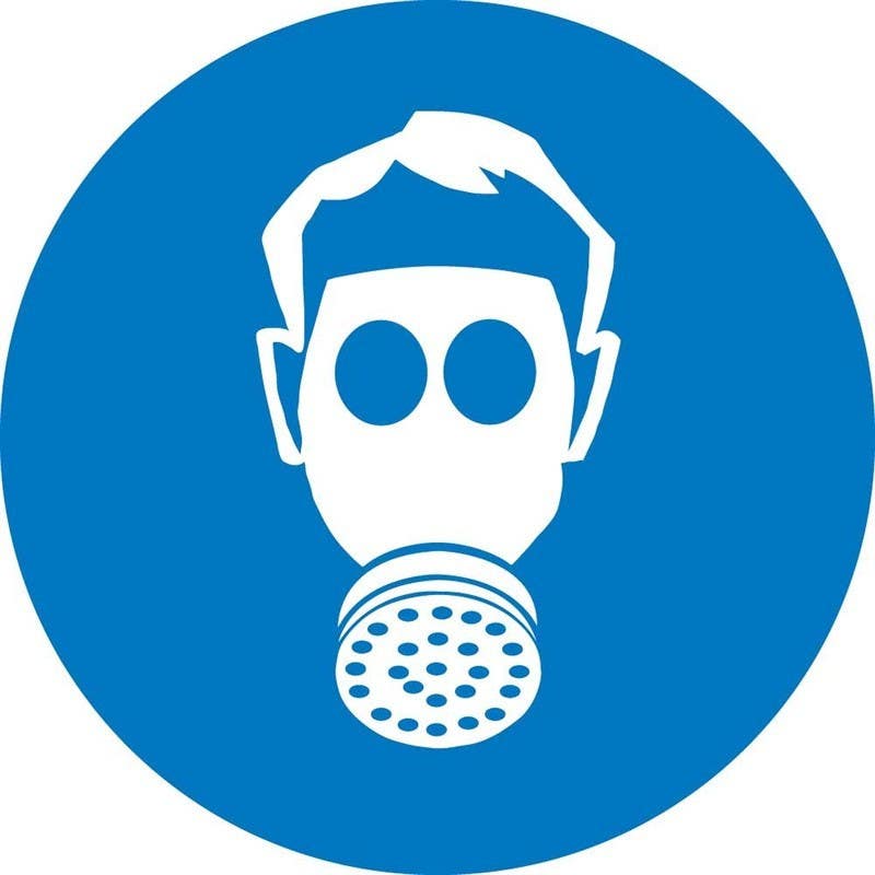 AccuformNMC ISO Wear Respiratory Protection ISO Label, Adhesive Backed Vinyl