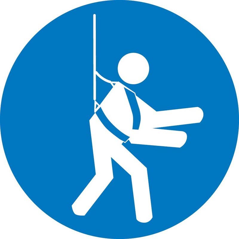 AccuformNMC ISO Wear Safety Harness ISO Label, Adhesive Backed Vinyl